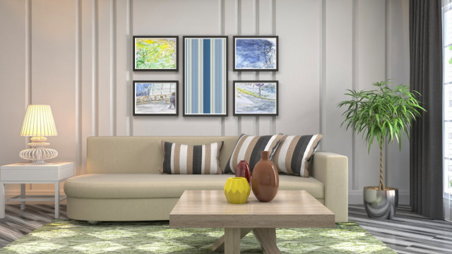 dekorasi dinding ruang tamu​